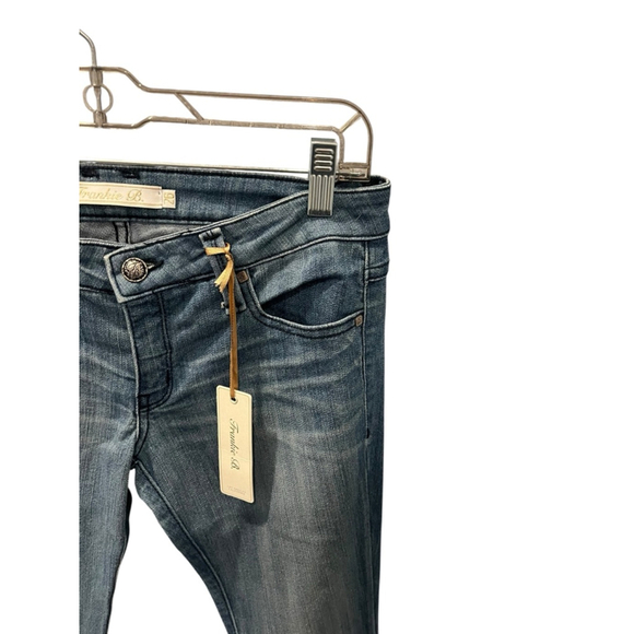 Franky B Flared Wide Leg Low Rise Denim Blue Jeans Size 26 Cotton Made In USA - Picture 3 of 5